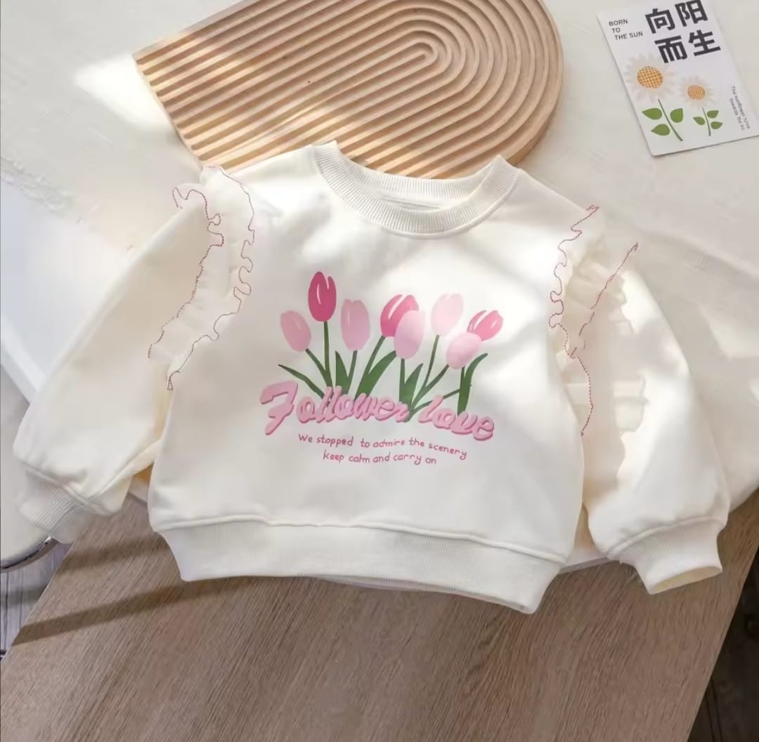 Girls Lace Sweatshirt Set