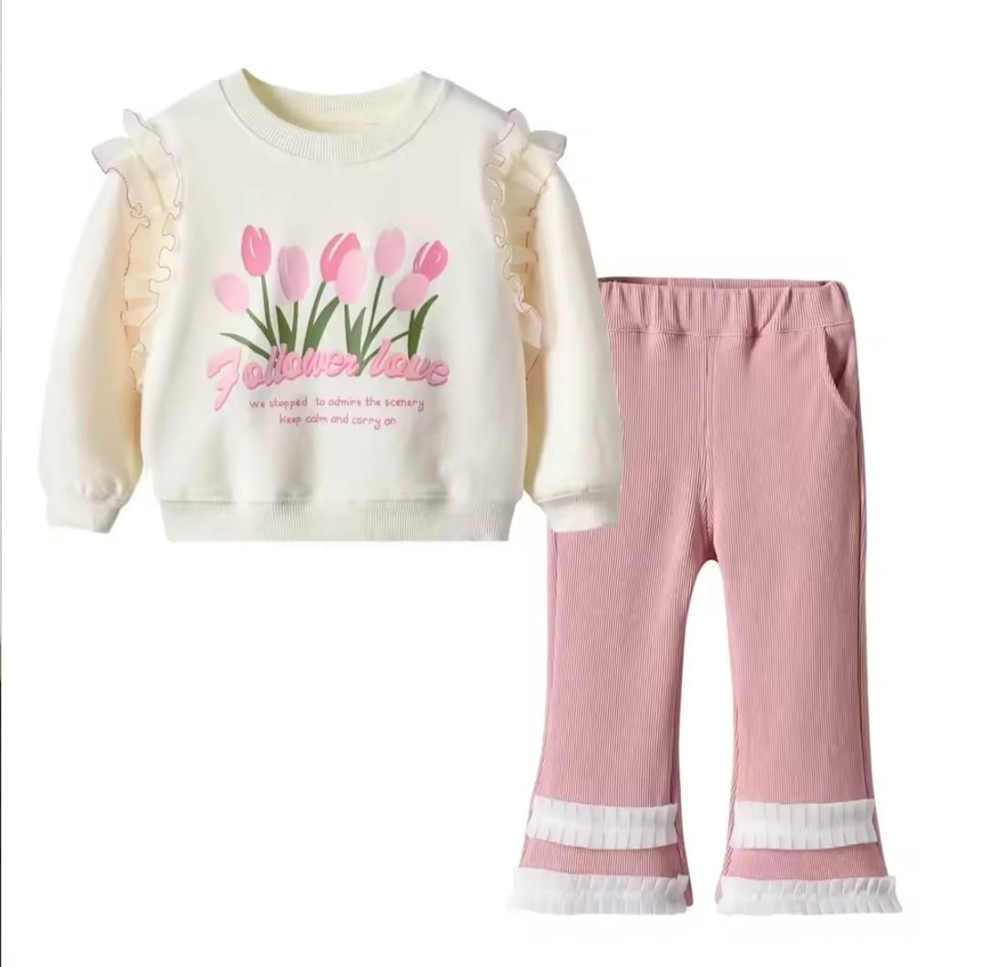 Girls Lace Sweatshirt Set