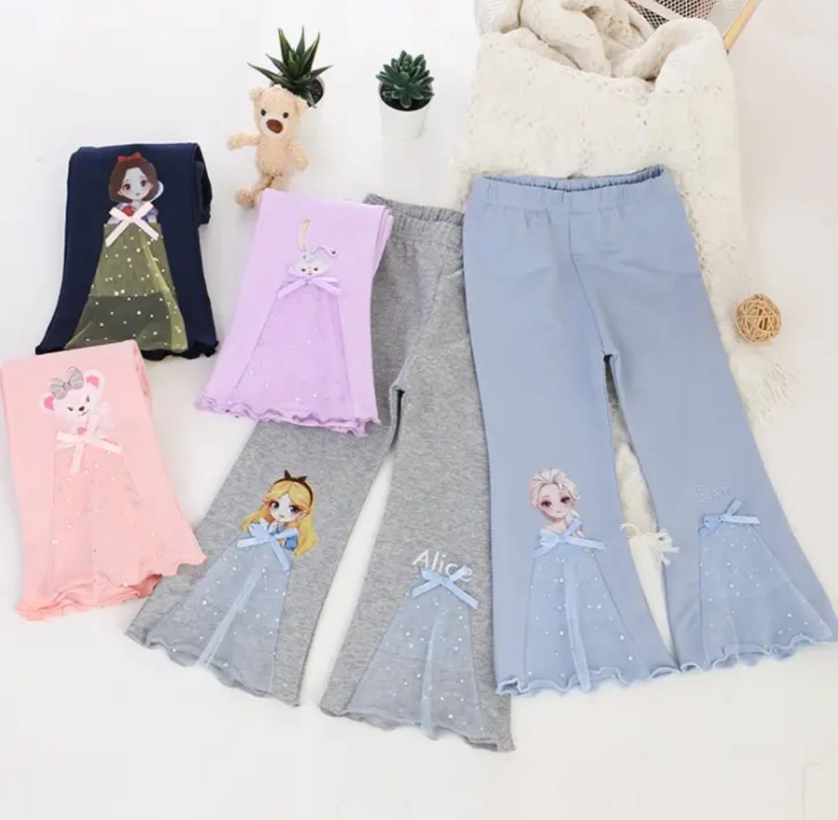 Girls Flared Cartoon Pants