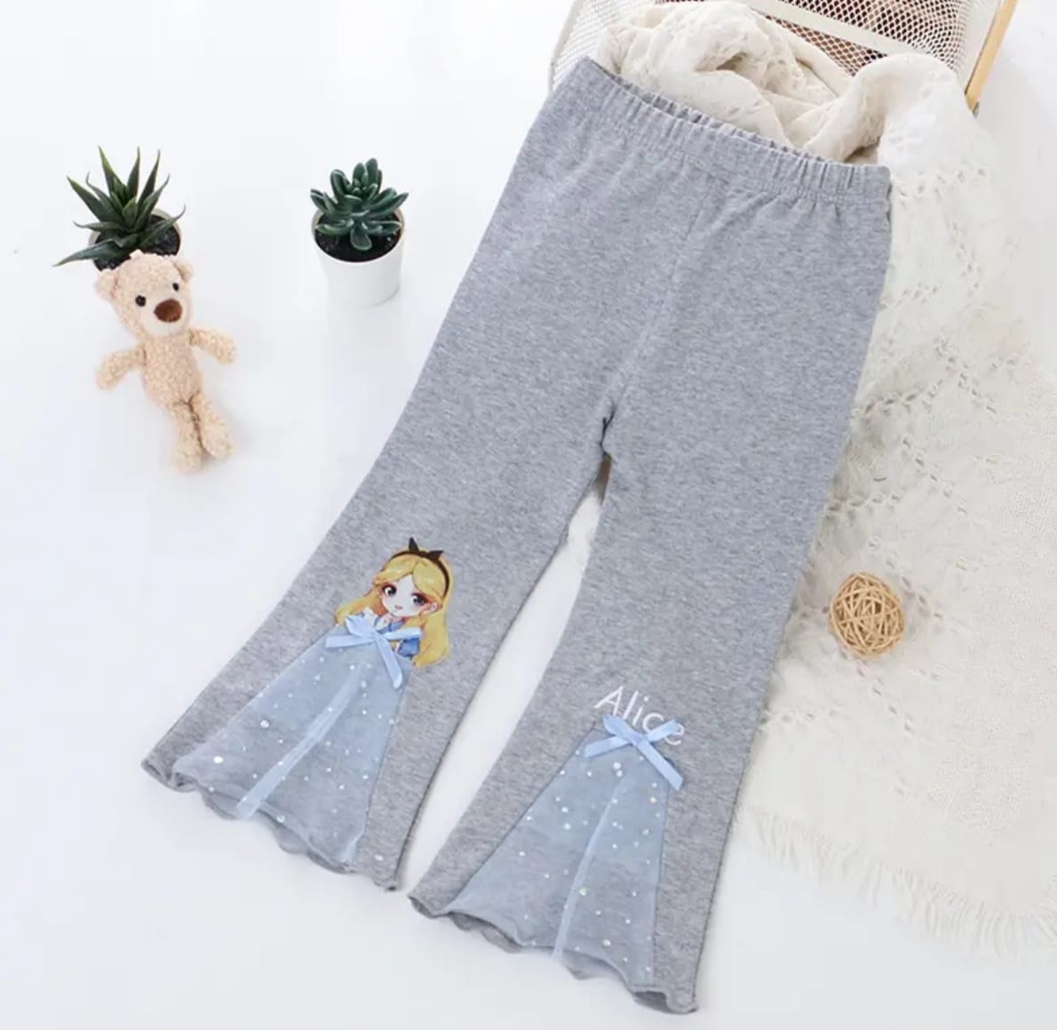 Girls Flared Cartoon Pants