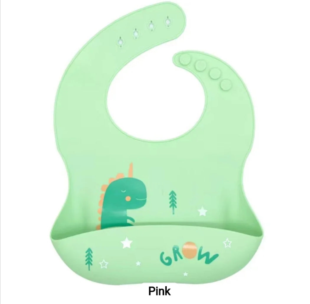 "Waterproof Soft Adjustable Toddlers Silicon Feeding Bib"