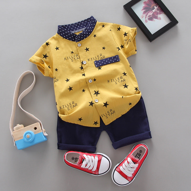 "Cool and Comfy: Boys' Shirt and Shorts Sets for Every Adventure"