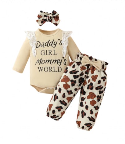 Girls Long Sleeves Romper Pants Set