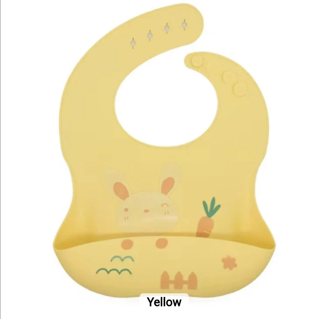 "Waterproof Soft Adjustable Toddlers Silicon Feeding Bib"